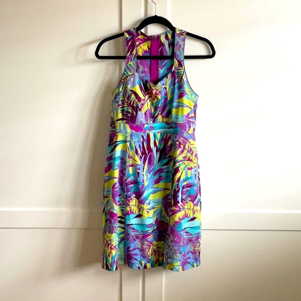 Tropical Print Sleeveless Dress